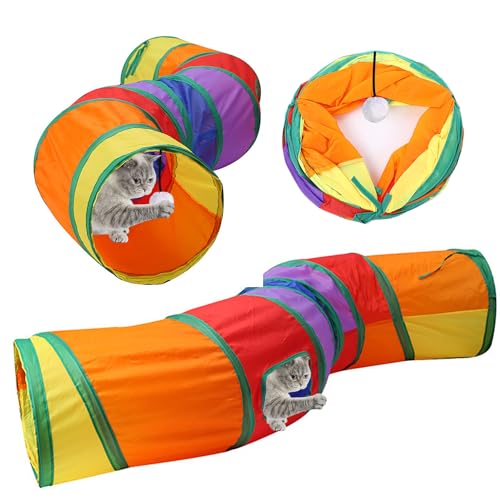 Giochi Tunnel per Gatti in Casa Tunnel per Gatto Interattivi 2 Vie Pieghevole S Tunnel per Cani per Gatti Tubo per Gatto Gioco per Gatti Interattivo Cuccioli Conigli e Gattini Attivi Giocare