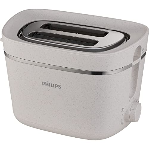 Philips HD2640/10 Tostapane Eco Conscious Collection in plastica riciclata al 100%, 8 livelli di doratura, Crema