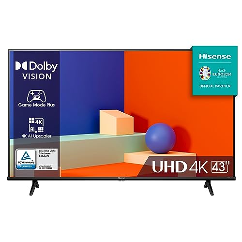 Hisense 43' UHD 4K 2023 43E63KT, Smart TV VIDAA U6, Dolby Vision, HDR 10+, Game Mode Plus, Alexa Built-in, Tuner DVB-T2/S2 HEVC 10, lativù 4K