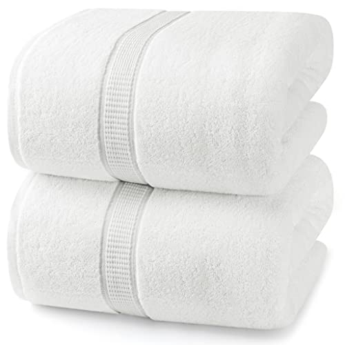 Utopia Towels - Confezione da 2 Asciugamani Di Lusso Jumbo (90 x 180 CM) - 100% Cotone Filato Ad Anelli, Altamente Assorbente, Morbido e Ad Asciugatura Rapida(Bianco)