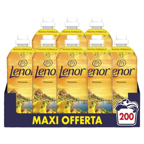 Lenor Ammorbidente Lavatrice Concentrato, 200 Lavaggi (8X25), Atmosfere D'Italia Panarea, Profumo Di Lunga Durata