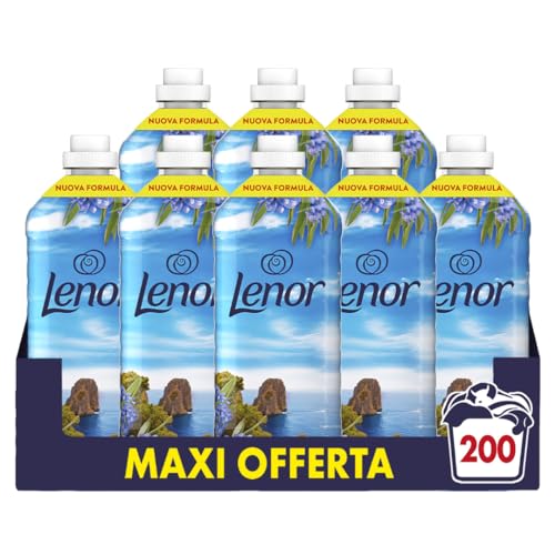 Lenor Ammorbidente Lavatrice Concentrato, 200 Lavaggi (8X25), Atmosfere D'Italia Capri, Profumo Di Lunga Durata