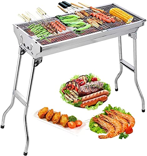 Uten Barbecue Griglia a Carbone Professionale per 5-10 Persone, Barbecue Carbone Barbecue Pieghevole per BBQ, Utensile BBQ Grill, Giardino Terrazza Campeggio Picnic