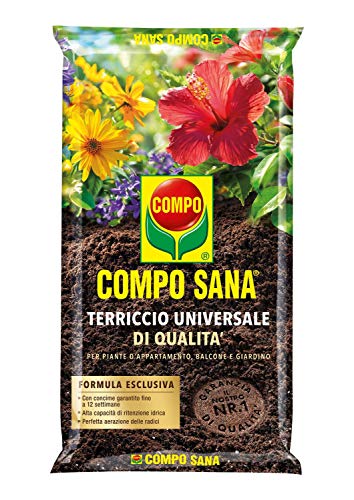 COMPO SANA Terriccio Universale di qualità, Per piante d'appartamento, balcone e giardino, 5 l