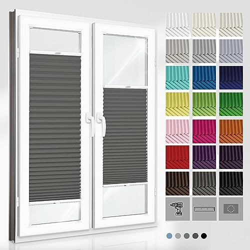 Tende Plissettate con Foratura su Misura I Larghezza 30-129 cm I Altezza 50-149 cm I Veneziane da Interno I Tende per Finestre I Tendine Finestra a Vetro I Privacy e Protezione Solare I 23 Colori