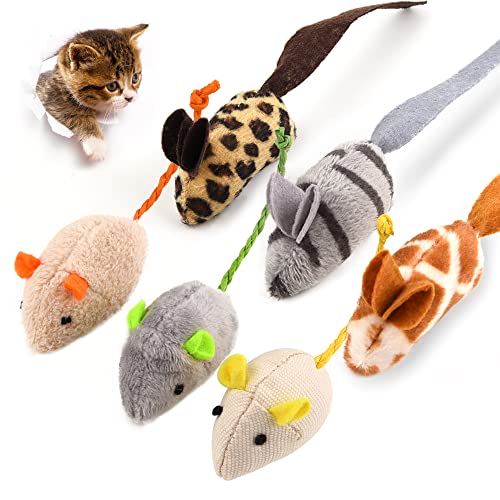 Topi Giocattolo Catnip per Gatti Topi Giocattoli per Gatti, Giochi per Gatti Topo Falso Giochi per Gattino Kitten Topi per Gatti e Gattini Confezione da 6