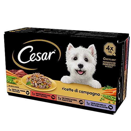 Cesar Ricette Di Campagna Cibo Per Cane, Selezione Assortita, 150 G, 24 Vaschette - 3600 g