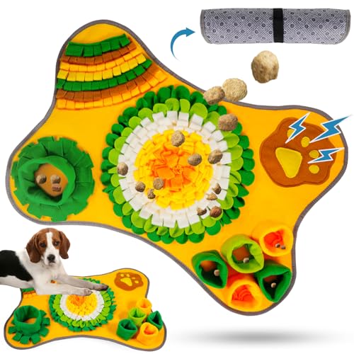 POWZOO Tappeto Olfattivo Cane,Tappetino Olfattivo Cane,Lavabile Pieghevole Sniffing Fun Mat,Il Tappetino Olfattivo per Cani Che Stimola Il Gioco e l'Addestramento Interattivo.