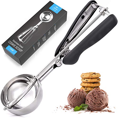 TELANKS Cucchiaio per Gelato 4 cm o 5 cm o 6 cm, Porzionatori da Gelato, Cucchiaio Porzionatore Paletta, Dosatore Gelato per Gelato, Biscotti, Cucchiaio per Gelato in Acciaio Inox (5 cm)