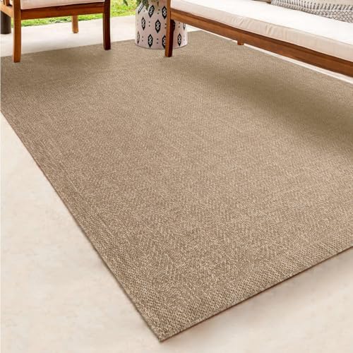 the carpet Kansas - robusto tappeto per esterni in juta naturale, resistente alle intemperie, adatto a terrazze e giardini, 60 x 90 cm