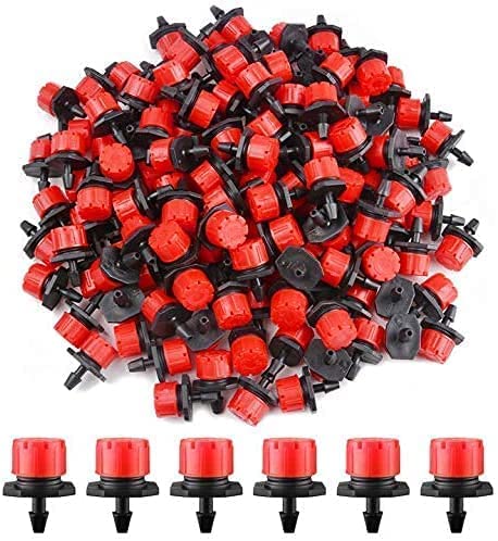 100 pezzi 4 / 7mm irrigatori a goccia per irrigazione, microirrigazione a goccia irrigatori per irrigazione regolabile irrigazione da giardino micro sistema di irrigazione a goccia set per irrigazione