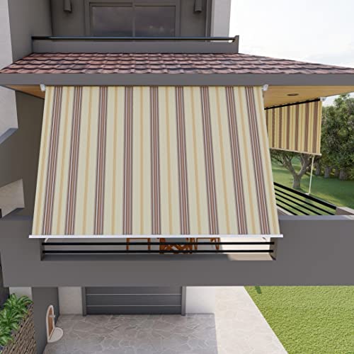 Tenda da Sole per Balcone con bracci, Impermeabile 300cm Beige Marrone Golisa