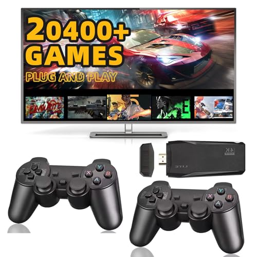 Console Retro Game, TECTINTER Retro Console 64G Console Giochi,Retro Game Emulatore Console,Console Portatile with Wireless 2.4G Controller 4K HD collegabile alla TV, Bambini Amanti