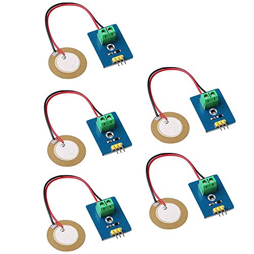 DollaTek 5pcs modulo analogico Ceramica Piezo Vibrazione del sensore 3.3V / 5V per Arduino Fai da Te Kit