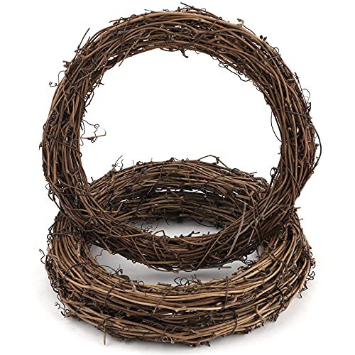 Hileyu 3 Pezzi retrò Ghirlanda di Natale Ghirlande della Vite Naturale Vite Ghirlanda del Ramo Ghirlanda in Rattan Ghirlanda del Rattan di Natale Corona Decorativa per Cancello Corona Decorativa 20cm