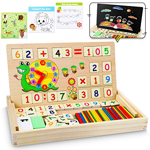 lenbest Giochi Montessori per la Matematica - Giochi Matematici con Conteggio - Giochi Bambini in Legno - Giochi Educativi Giochi Gioco Giocattoli Regalo Bambini Bambina 4 5 6 Anni Femmina Maschio